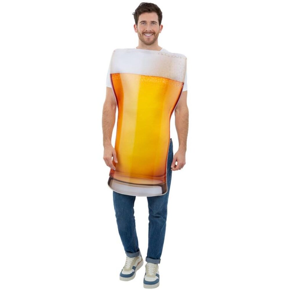 Smiffys Unisex Adult Beer Pint Costume / Yellow/White